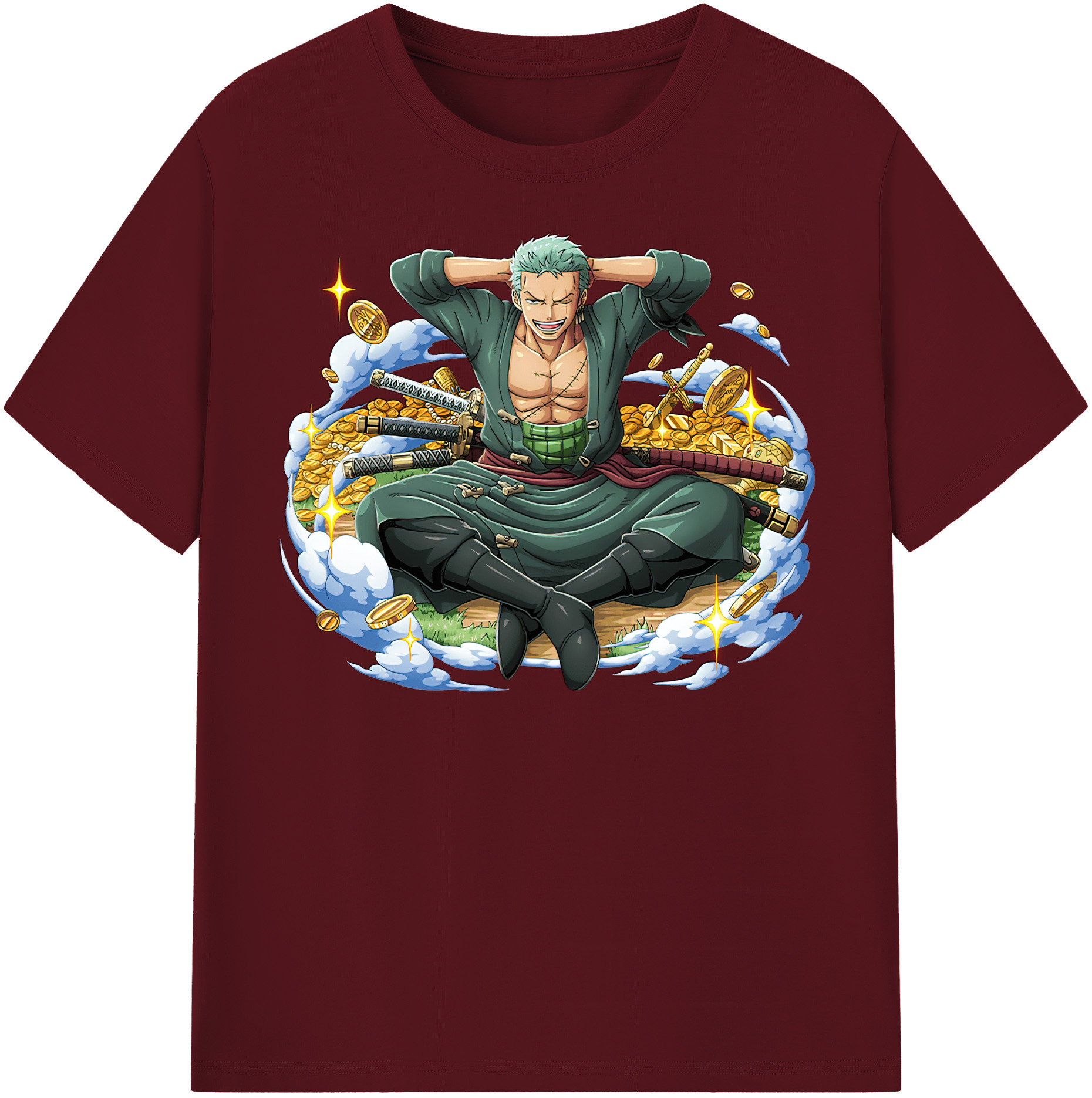 ワンピース ロロノア・ゾロ ONE PIECE Roronoa Zoro 綿100％半袖Tシャツ（フロントプリント）